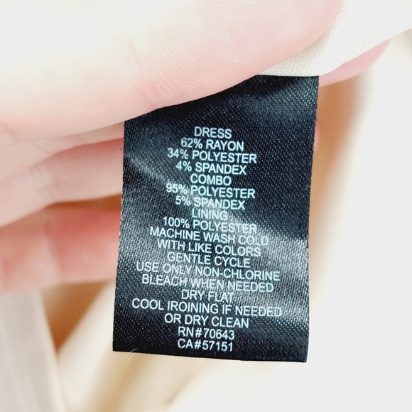 Eliza J Stripped Black Ivory Beige Rayon Textured Sleeveless Shift Dress P6389 - Picture 7 of 8